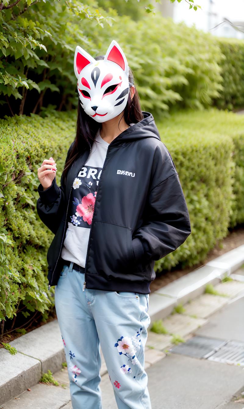 19875-2955372881-kitsunemask  a person wearing a kitsunemask on face,  in techwear jacket and jeans, in a garden with beautiful flowers, long hai.png